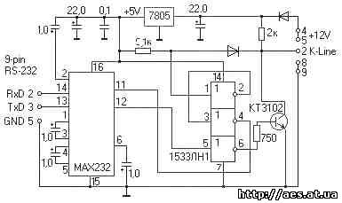 073-Адаптер USB to K-line на базе Atmega8/48/88.